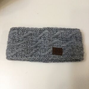 Hemar Knitted  Winter Headband  Warm Fleece Lined One Size Gray